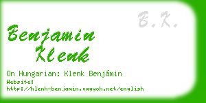 benjamin klenk business card