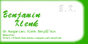 benjamin klenk business card